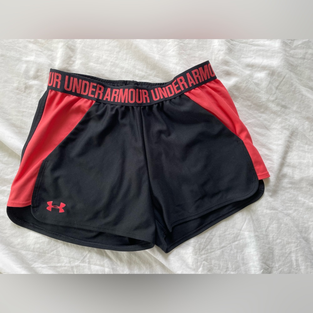 Under armour pink running shorts